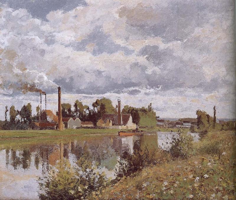 Metaponto Schwarz Schwarz suburbs River, Camille Pissarro